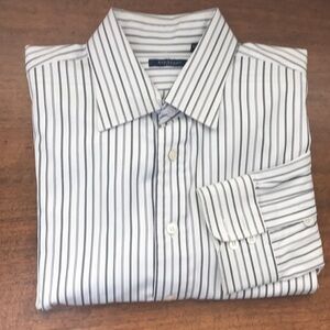 Men’s Burberry White with Black Stripe Dress Shirt
